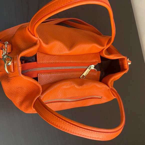 🧡 EUC orange Claudia Firenze convertible satchel/shoulder bag - Picture 6 of 16